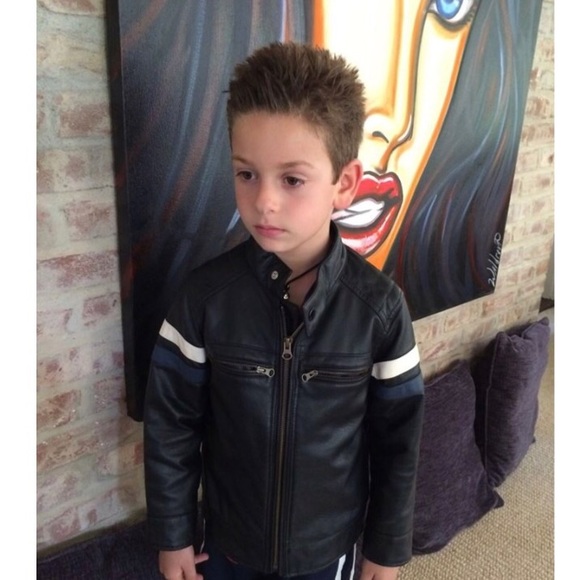 childrens black leather jacket